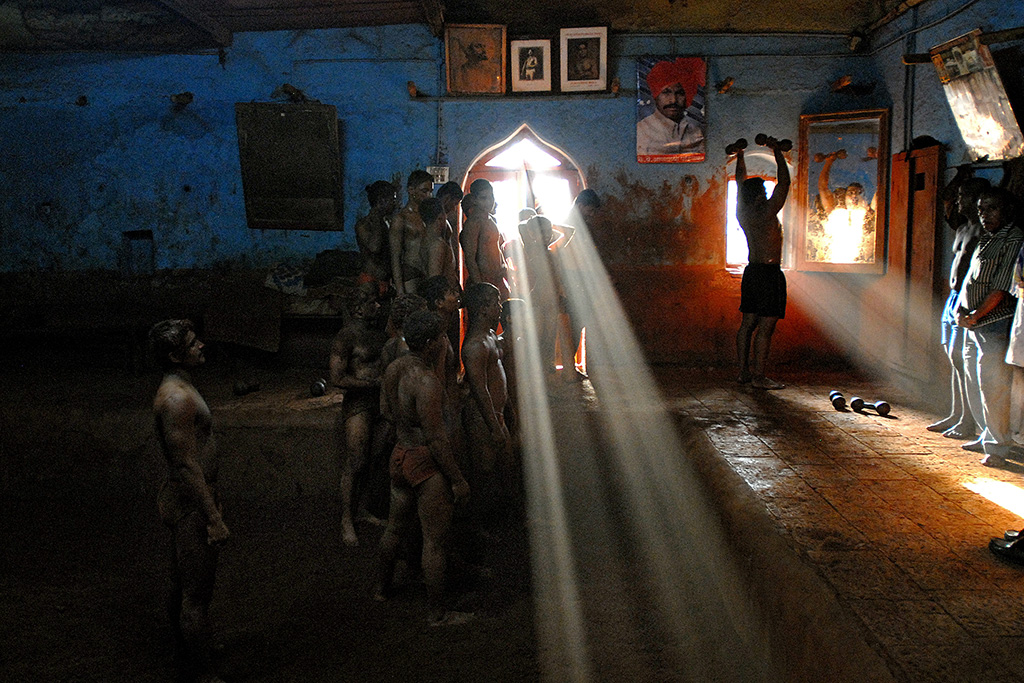 Photograph of a weight room in India